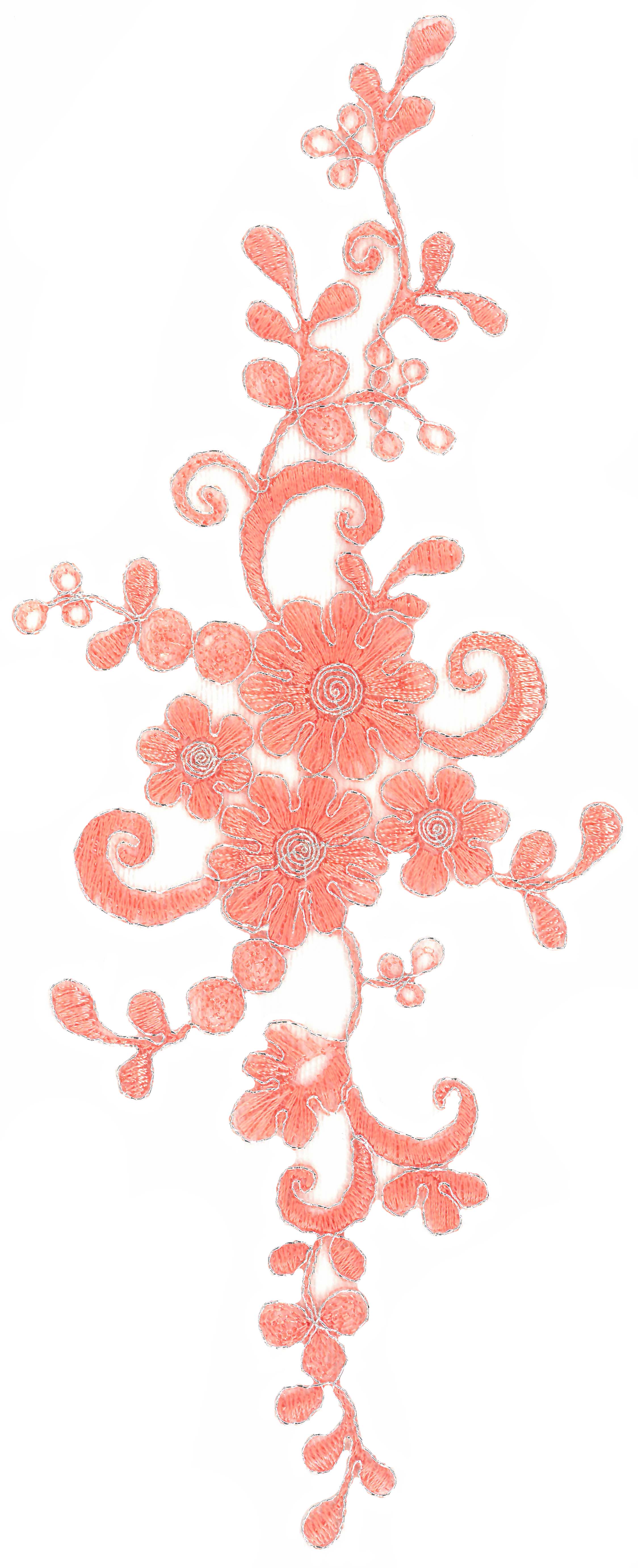 EMBROIDERED MOTIF - CORAL